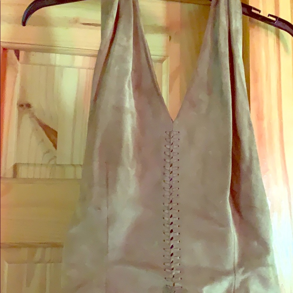 Leather halter top